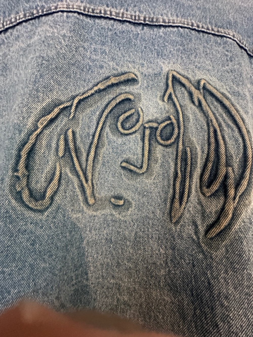 One of a Kind John Lennon Salesman's Prototype Embossed Jean Jacket Size Large